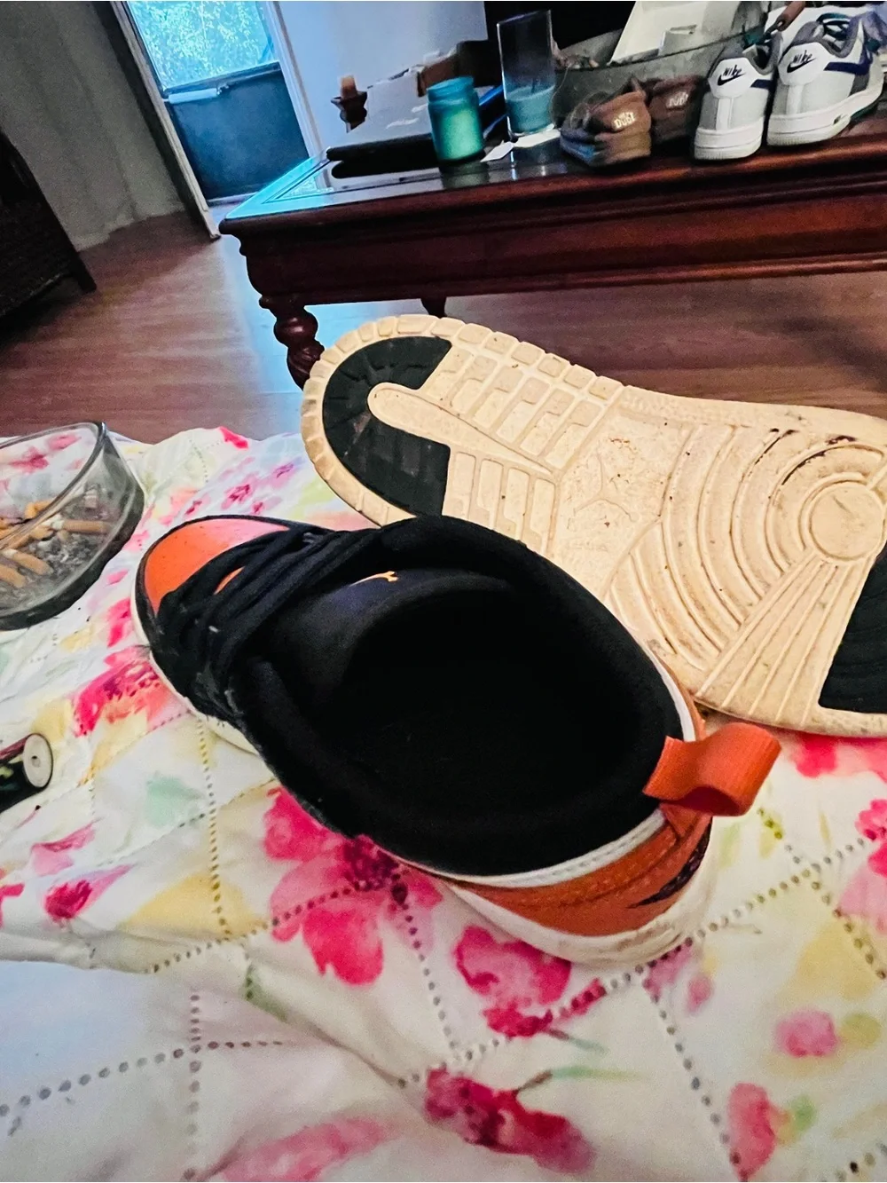 Nike Kids Black and Orange and white Harley Davison colored air  Low-Top Sneaker